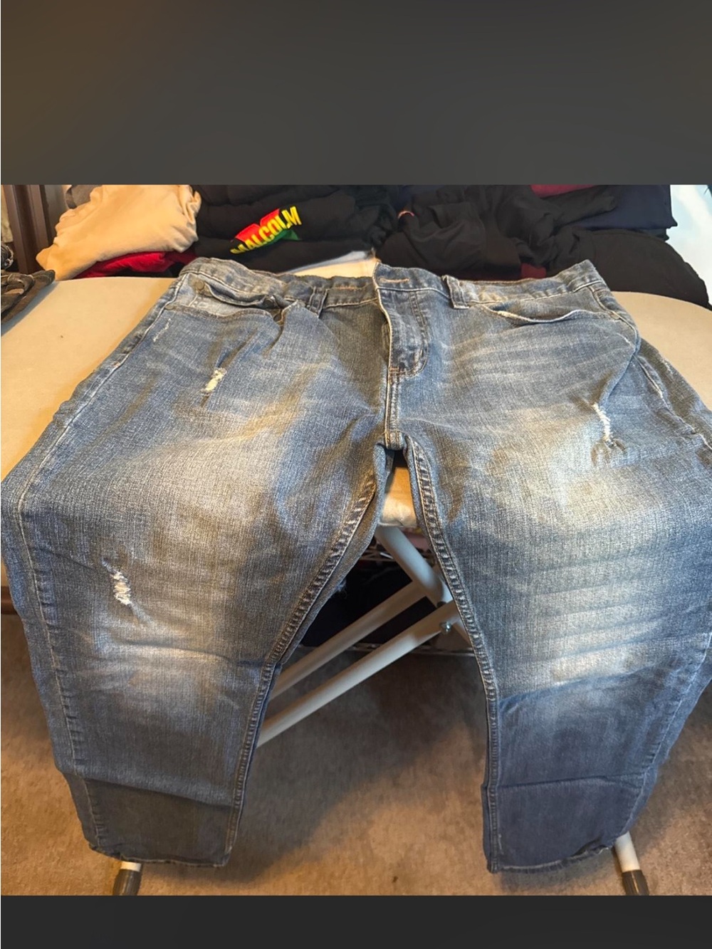 RSQ Men's Blue Washed Relaxed Jeans